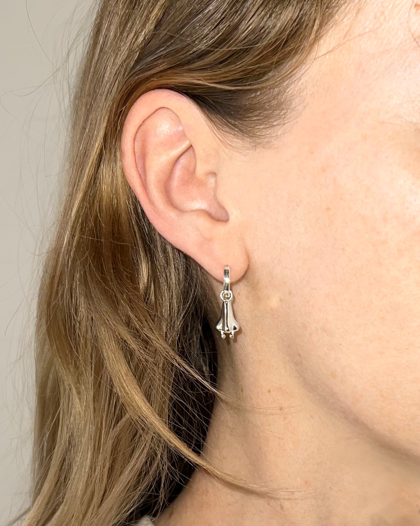 Silver Charm Huggie sterling silver — Minnie Lane Designs