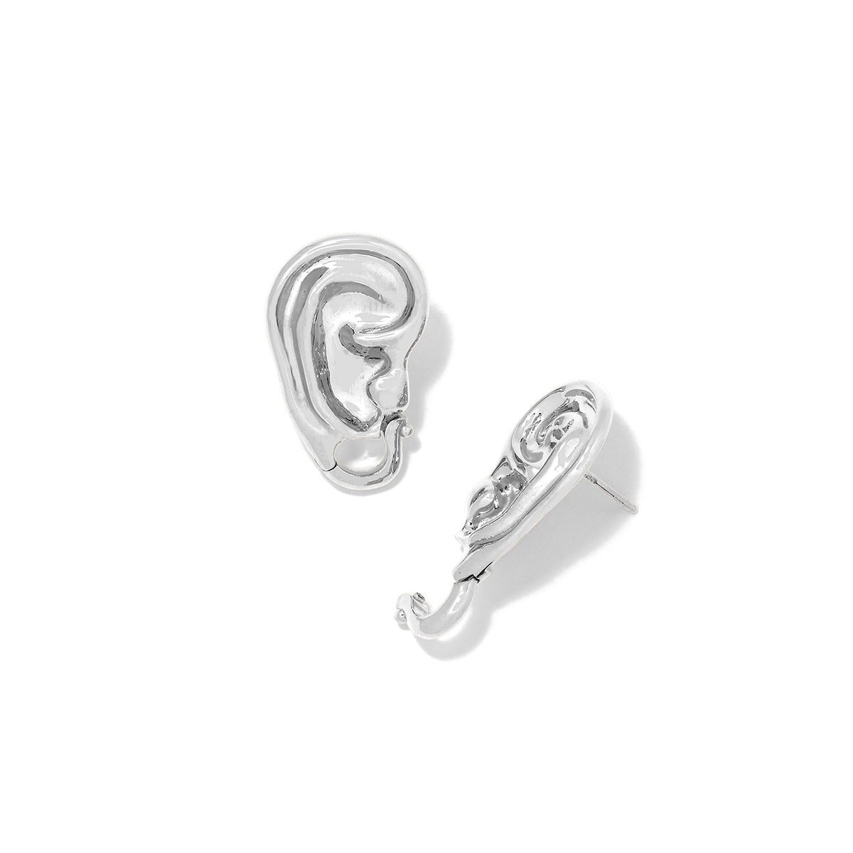 Eavesdrop Silver Clasp Earring