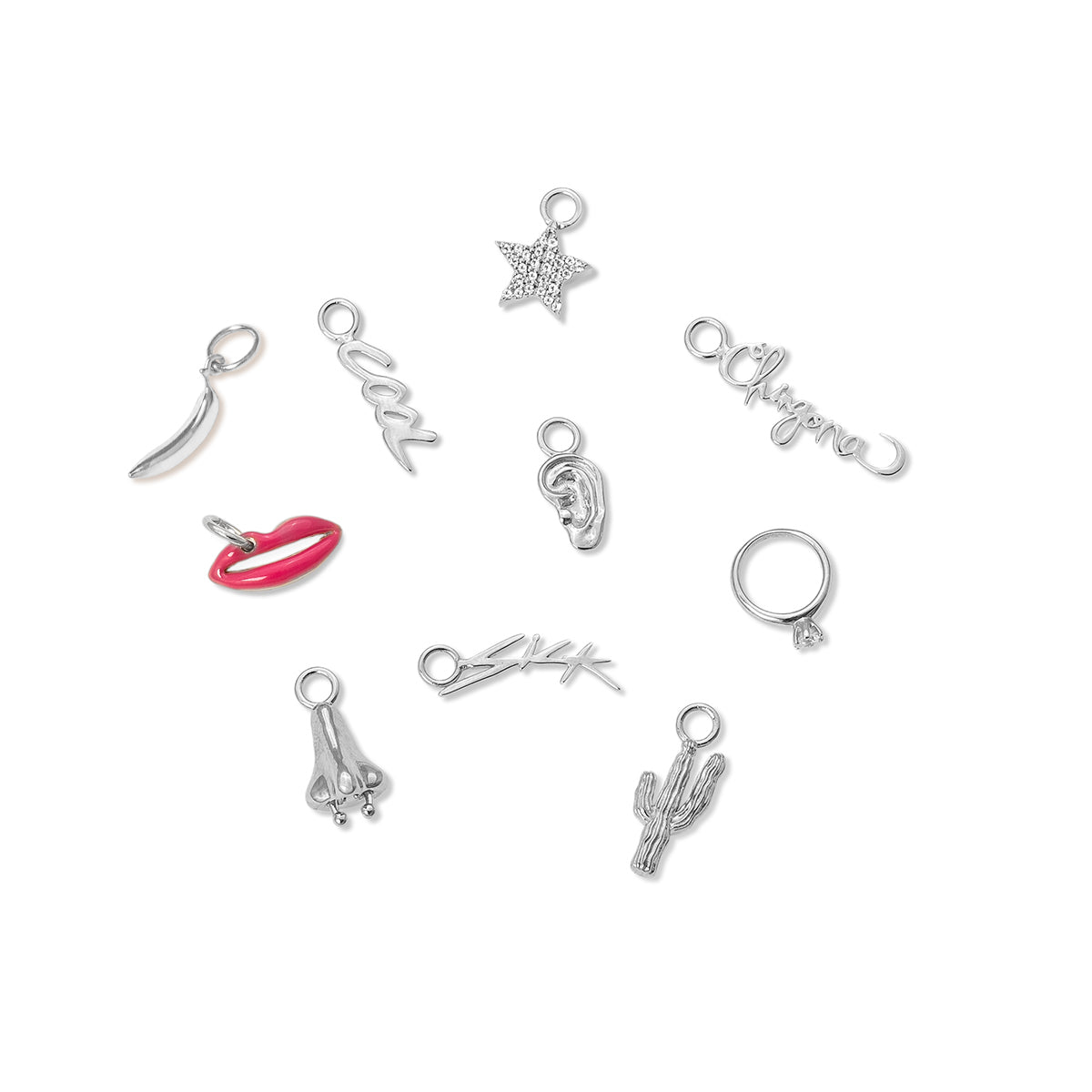 Silver Charm Huggie