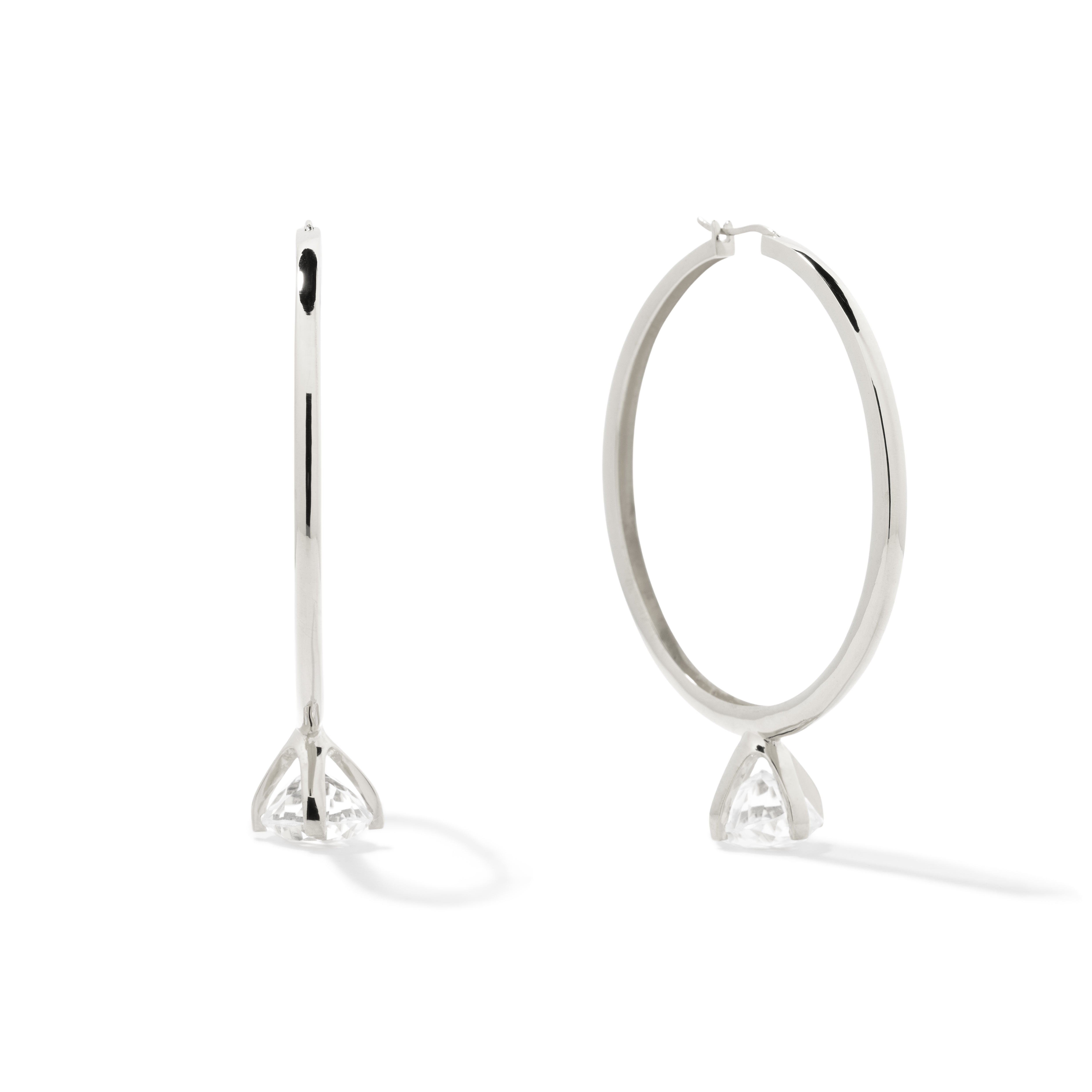 Silver Marry Me Large Hoops