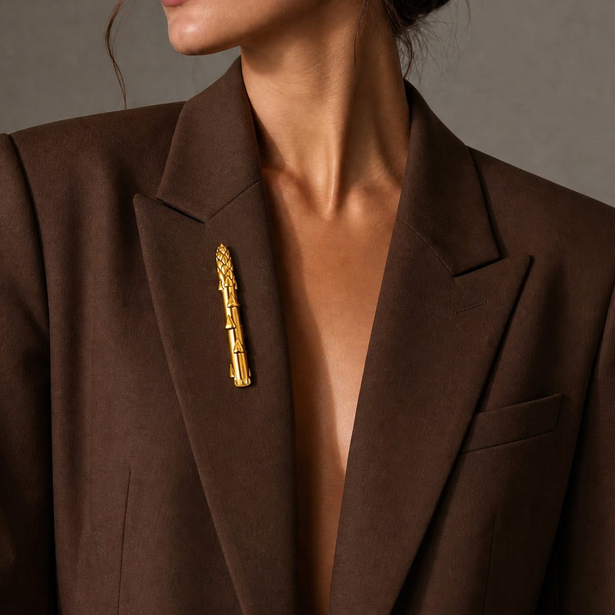Gold Secret Stash Asparagus Brooch