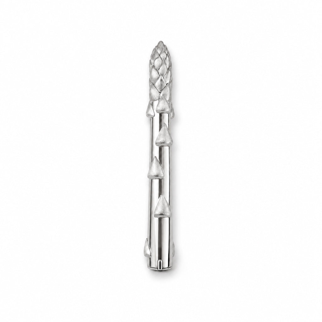 Silver Secret Stash Asparagus Brooch