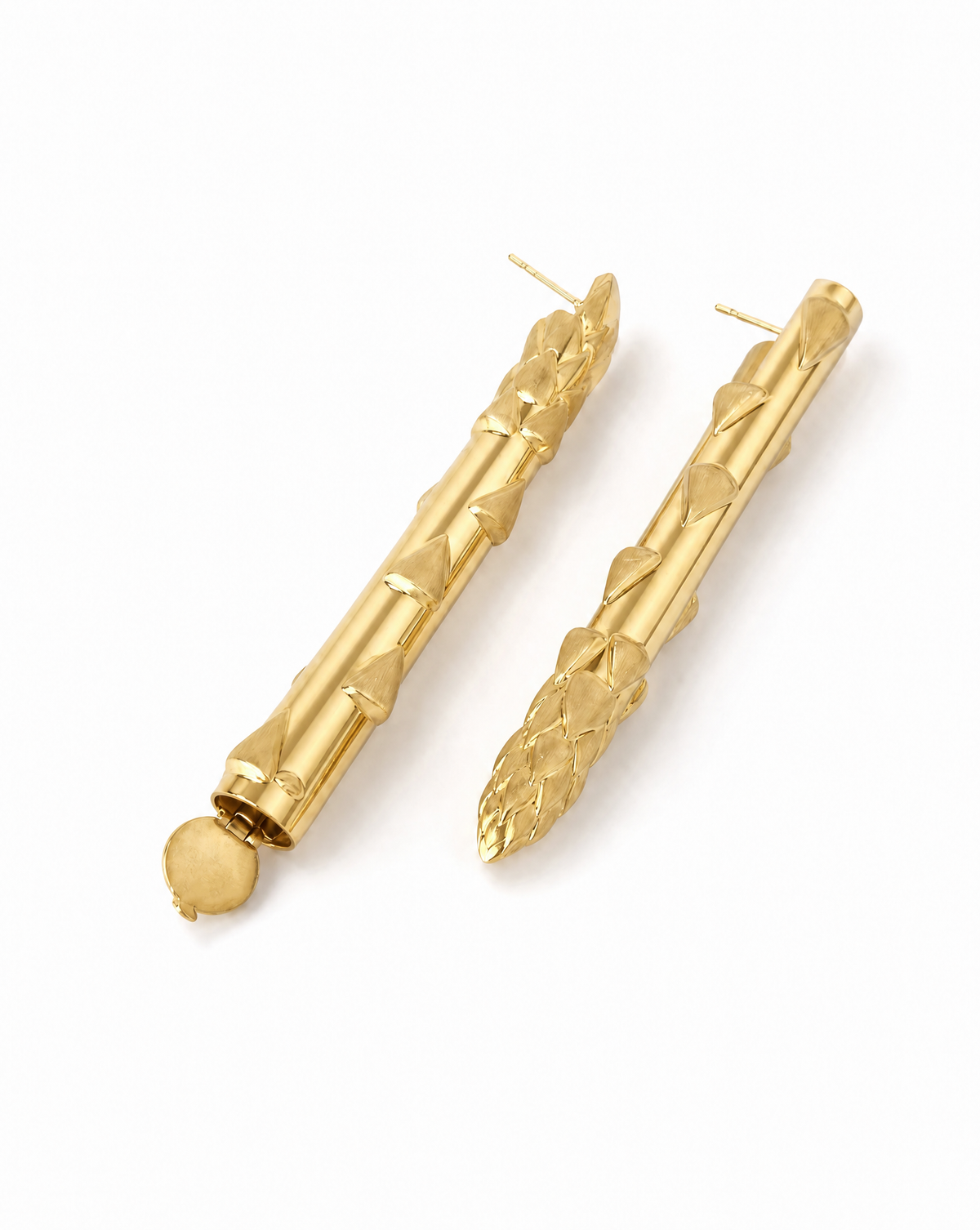 Gold Secret Stash Asparagus Earrings