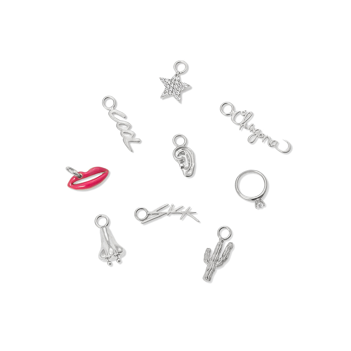 Silver Charm Huggie sterling silver — Minnie Lane Designs