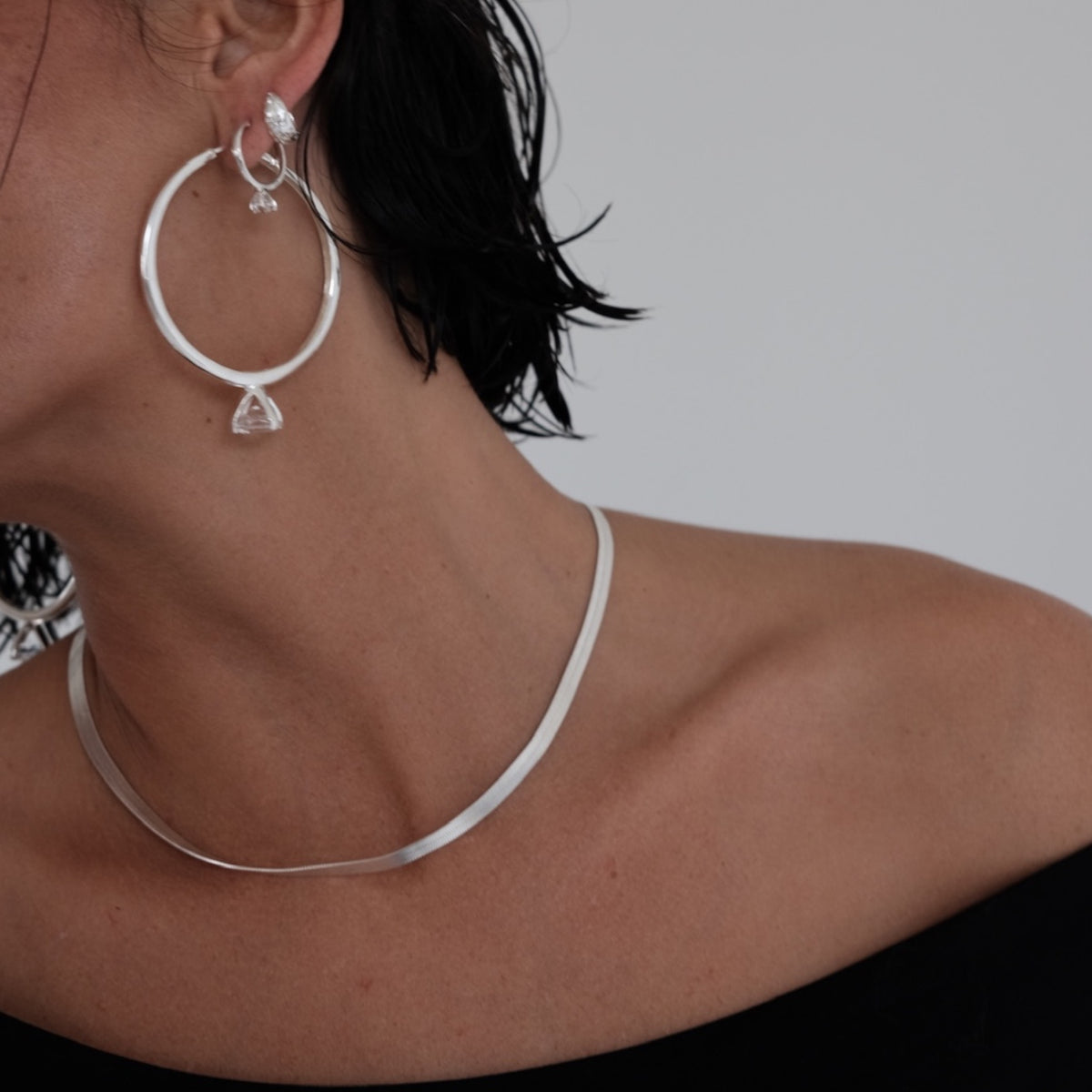 Lana Silver Herringbone