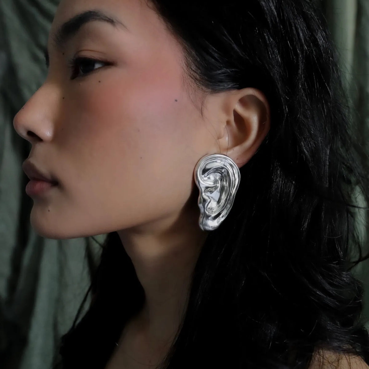 Eavesdrop Silver Large Earring