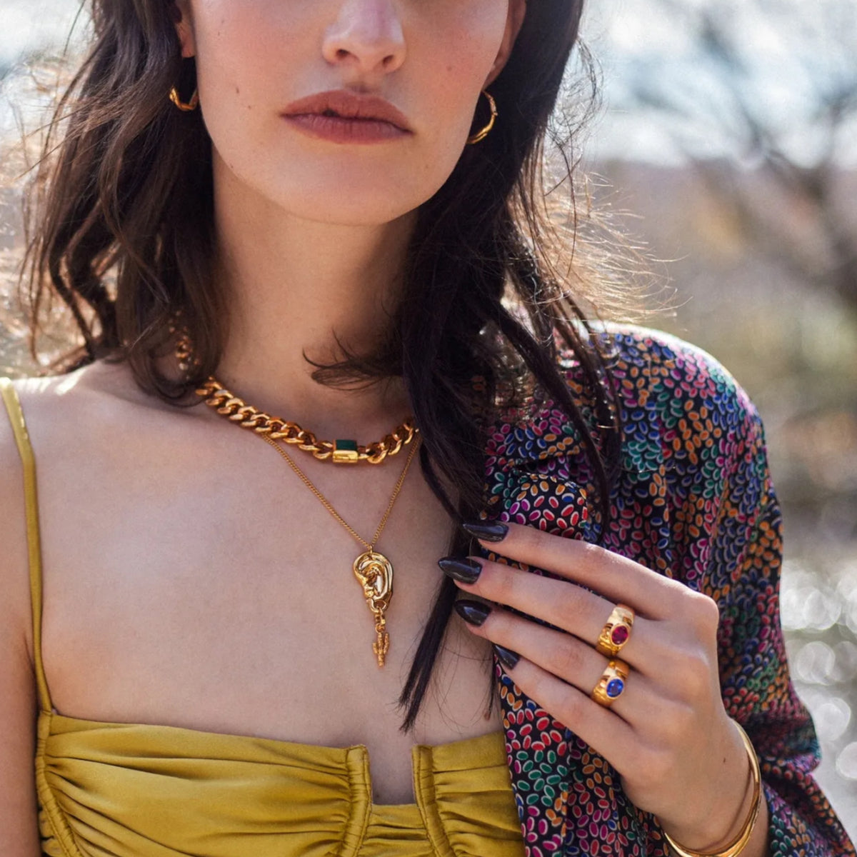Eavesdrop Gold Clasp Necklace