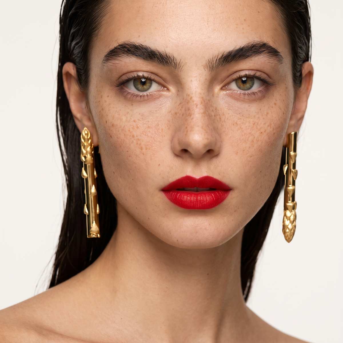 Gold Secret Stash Asparagus Earrings