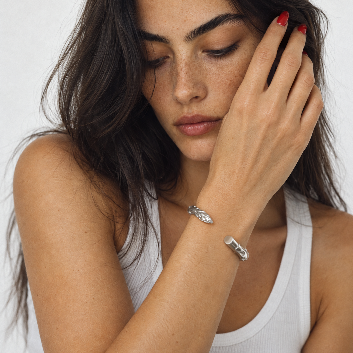 Silver Secret Stash Asparagus Cuff