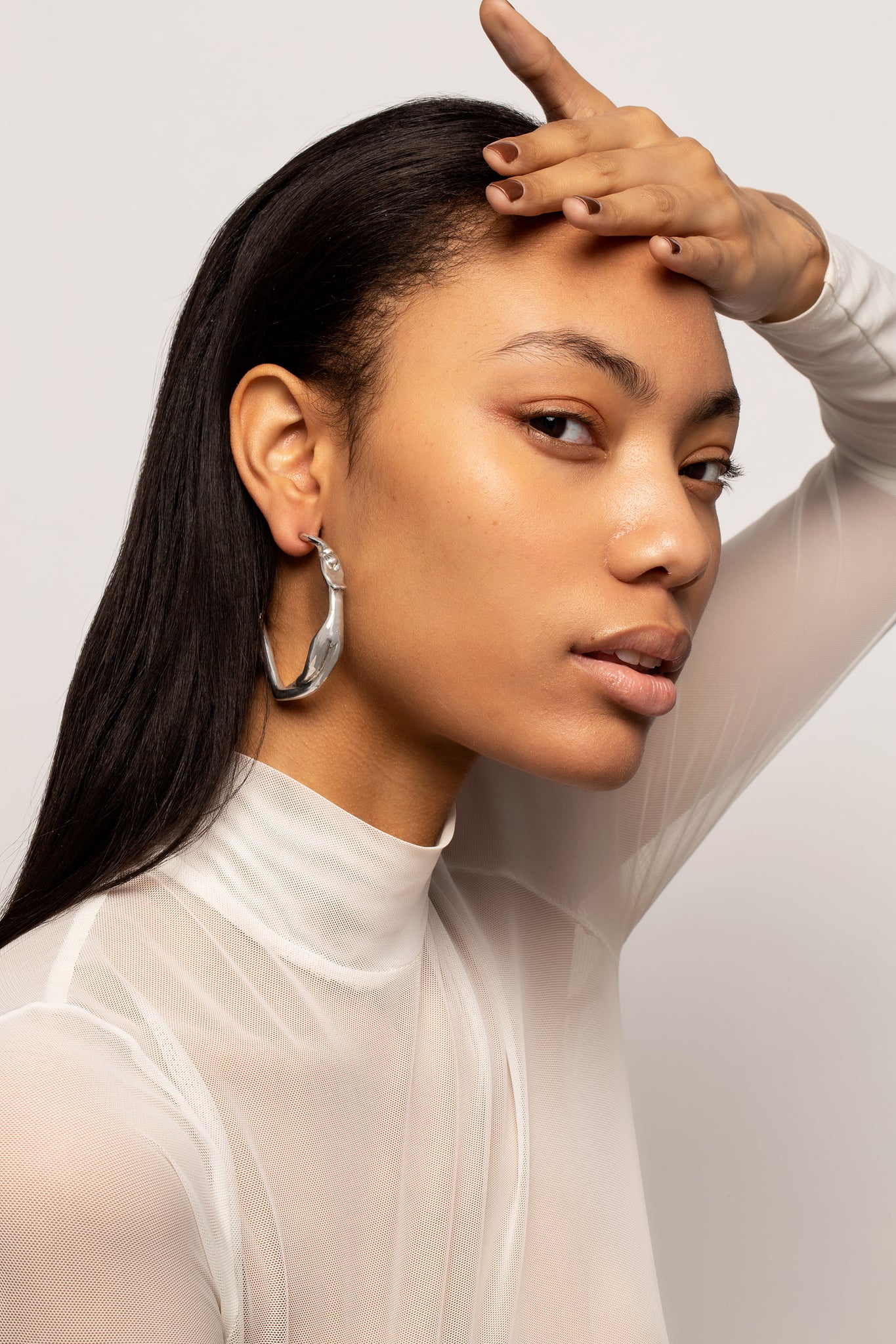 Silver Scarlett Large Hoops