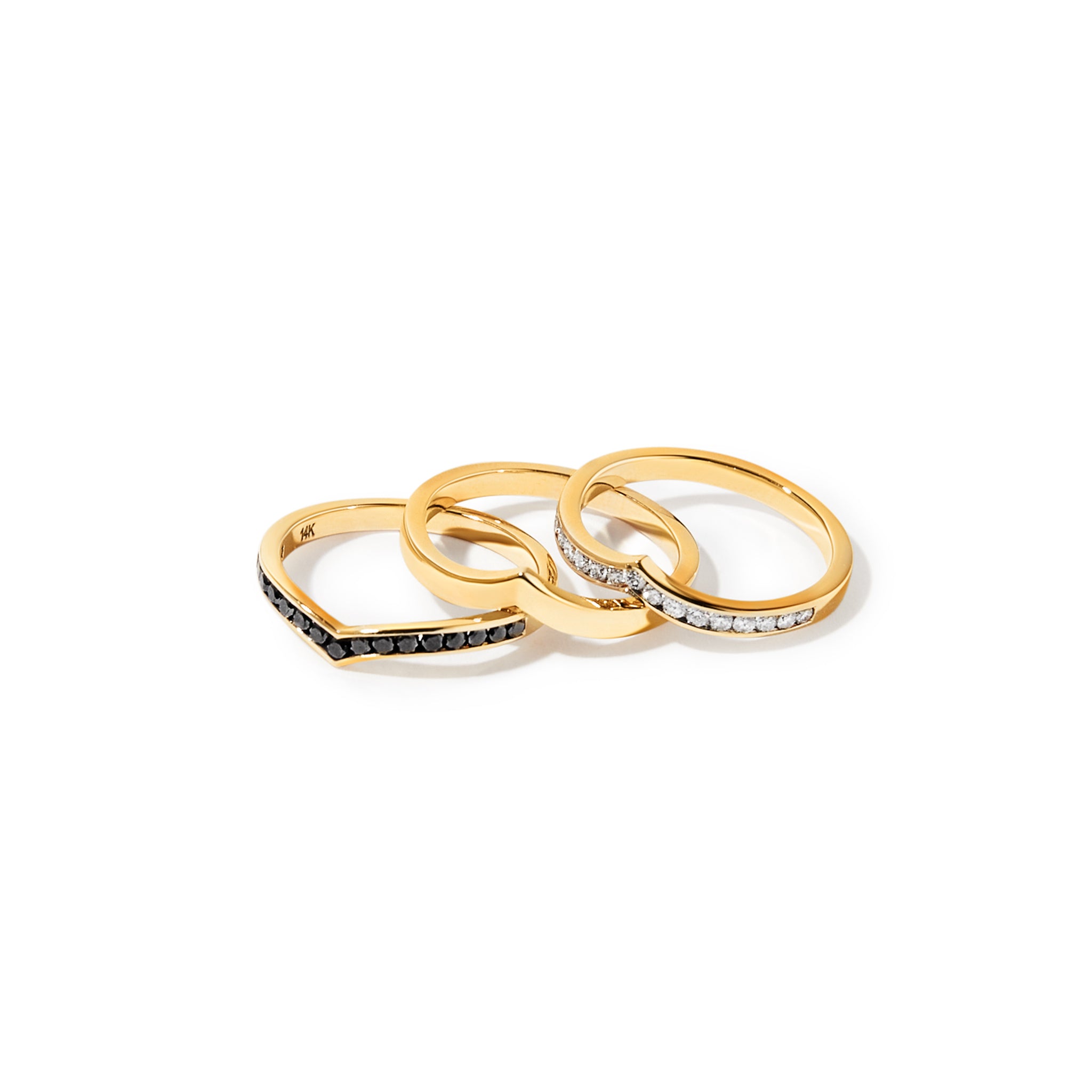 14k Gold Hudson Ring with Black Diamonds