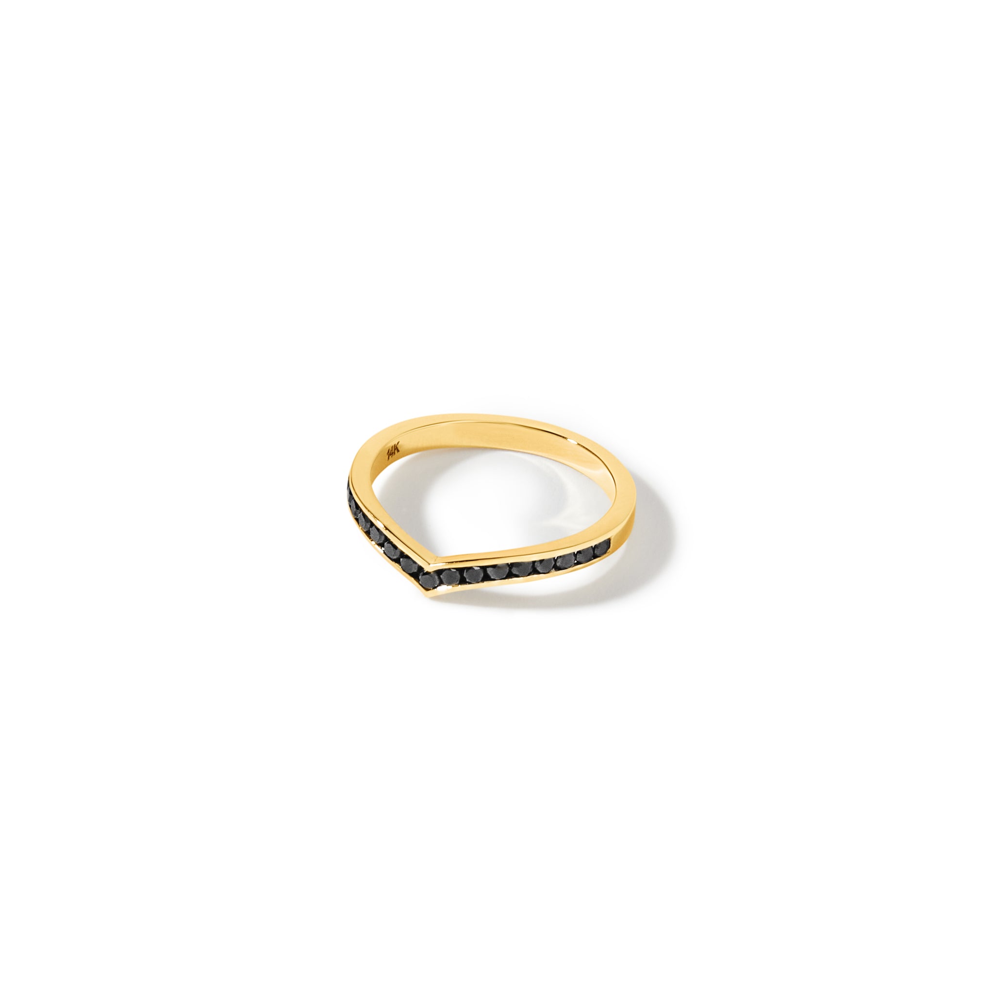 14k Gold Hudson Ring with Black Diamonds