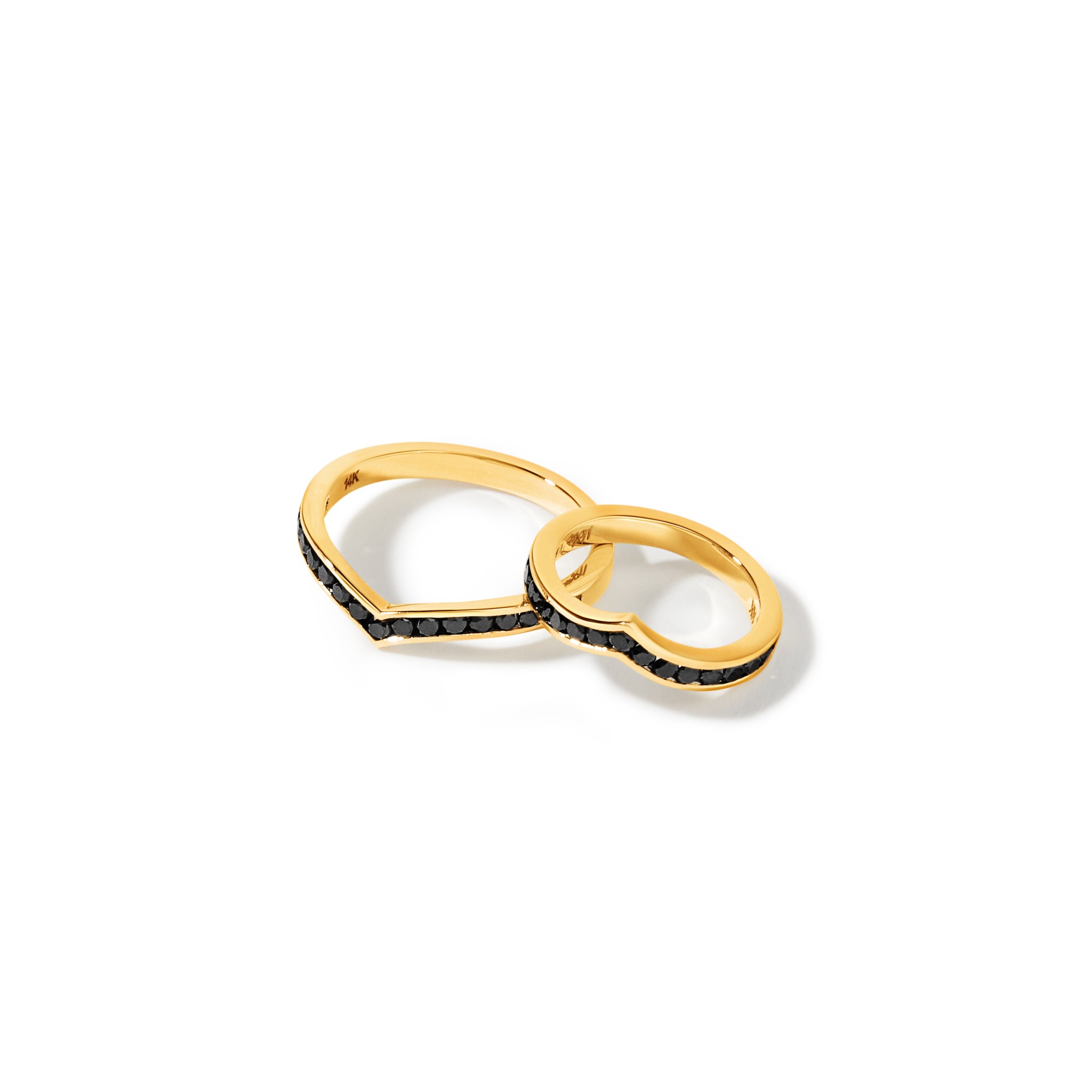 14k Gold Hudson Ring with Black Diamonds