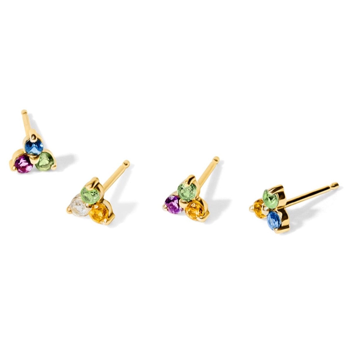 14k Gold Multi Colored Raleigh Studs