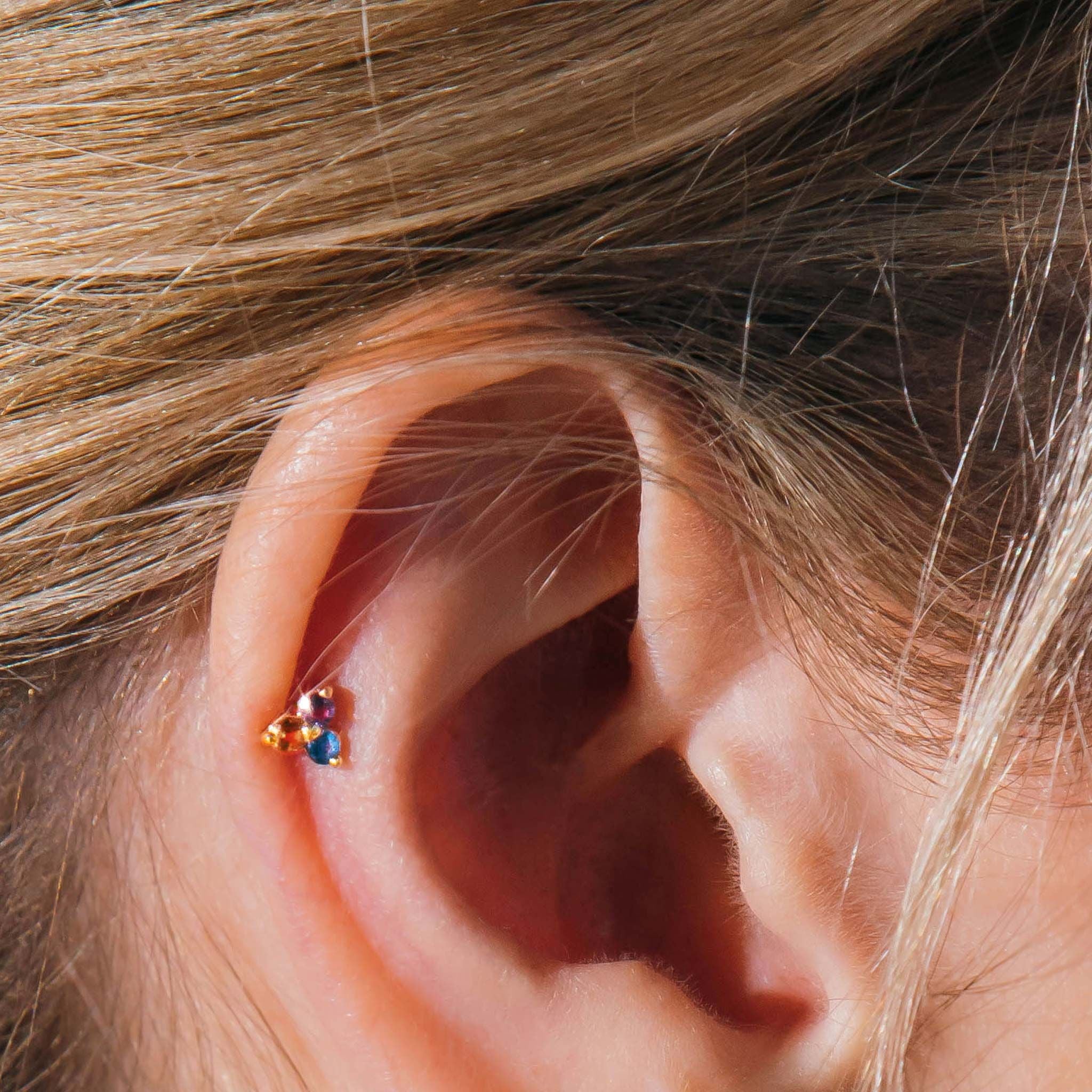 14k Gold Multi Colored Raleigh Studs