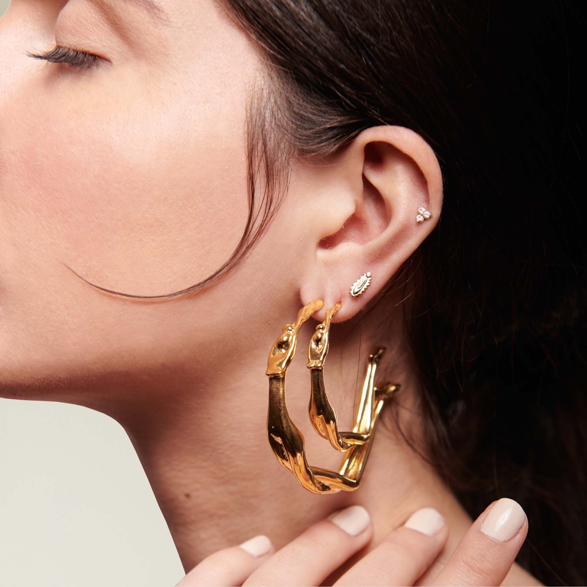 Gold Scarlett Medium Hoops