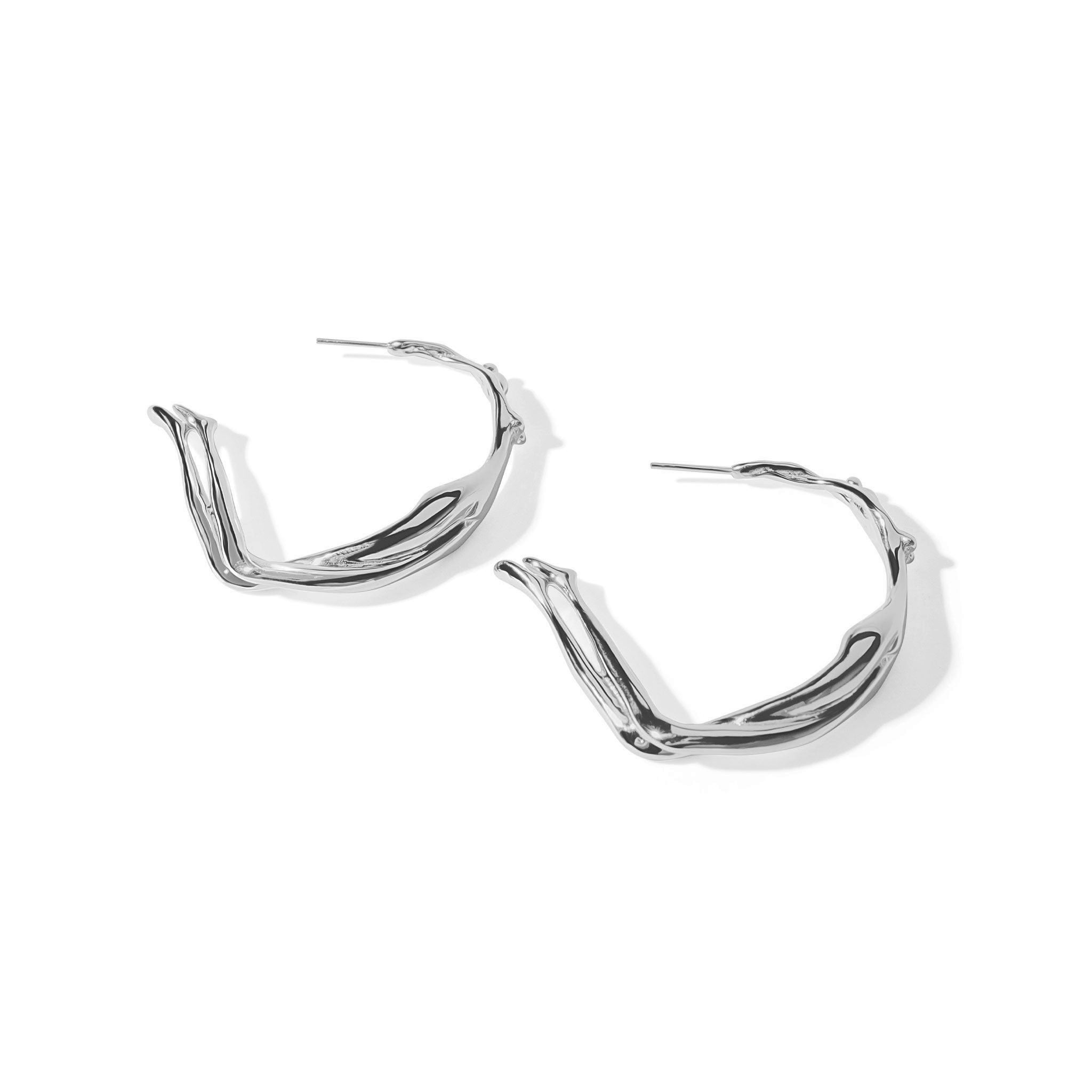 Silver Scarlett Medium Hoops