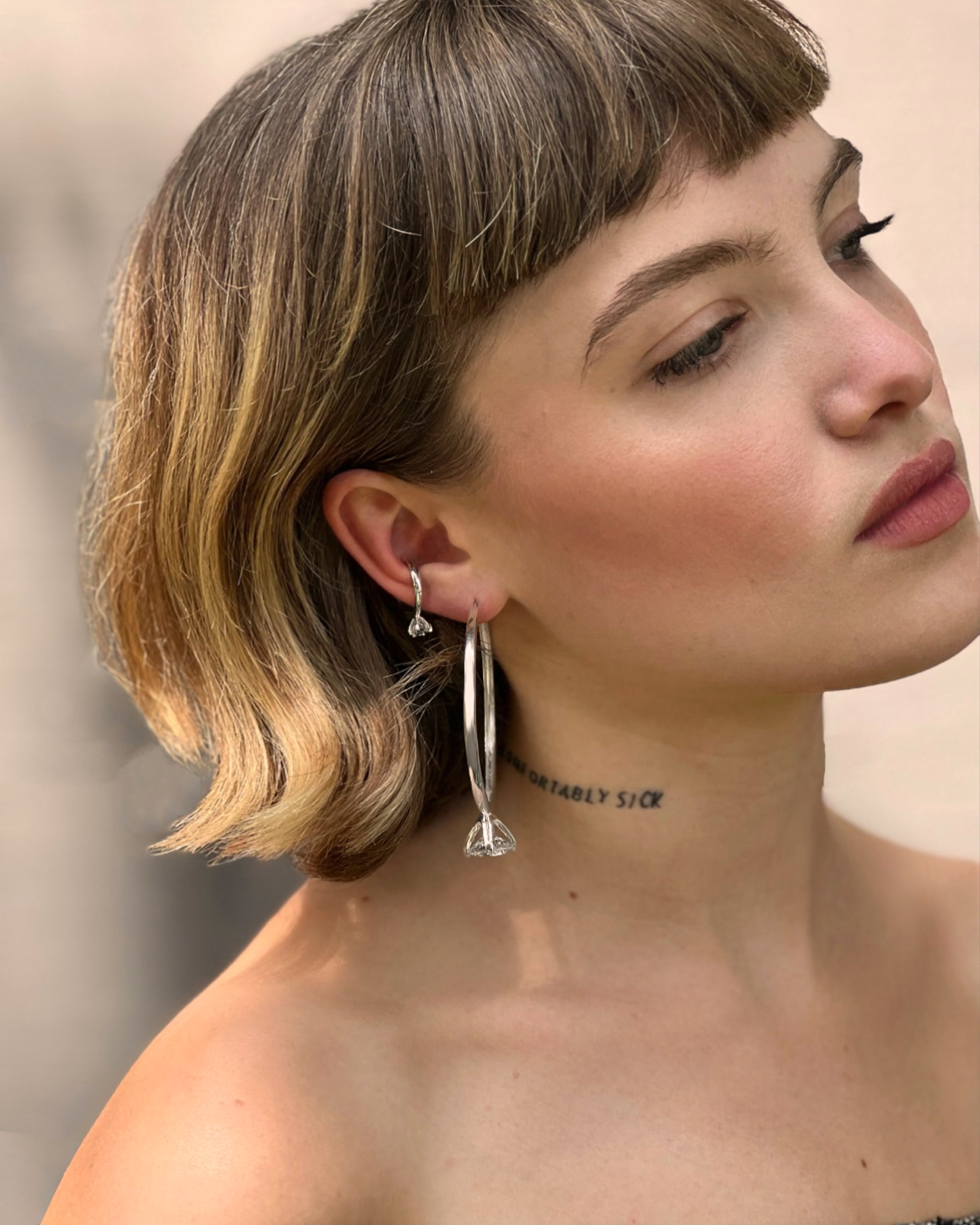 Silver Marry Me Small Hoops sterling silver — Minnie Lane Designs