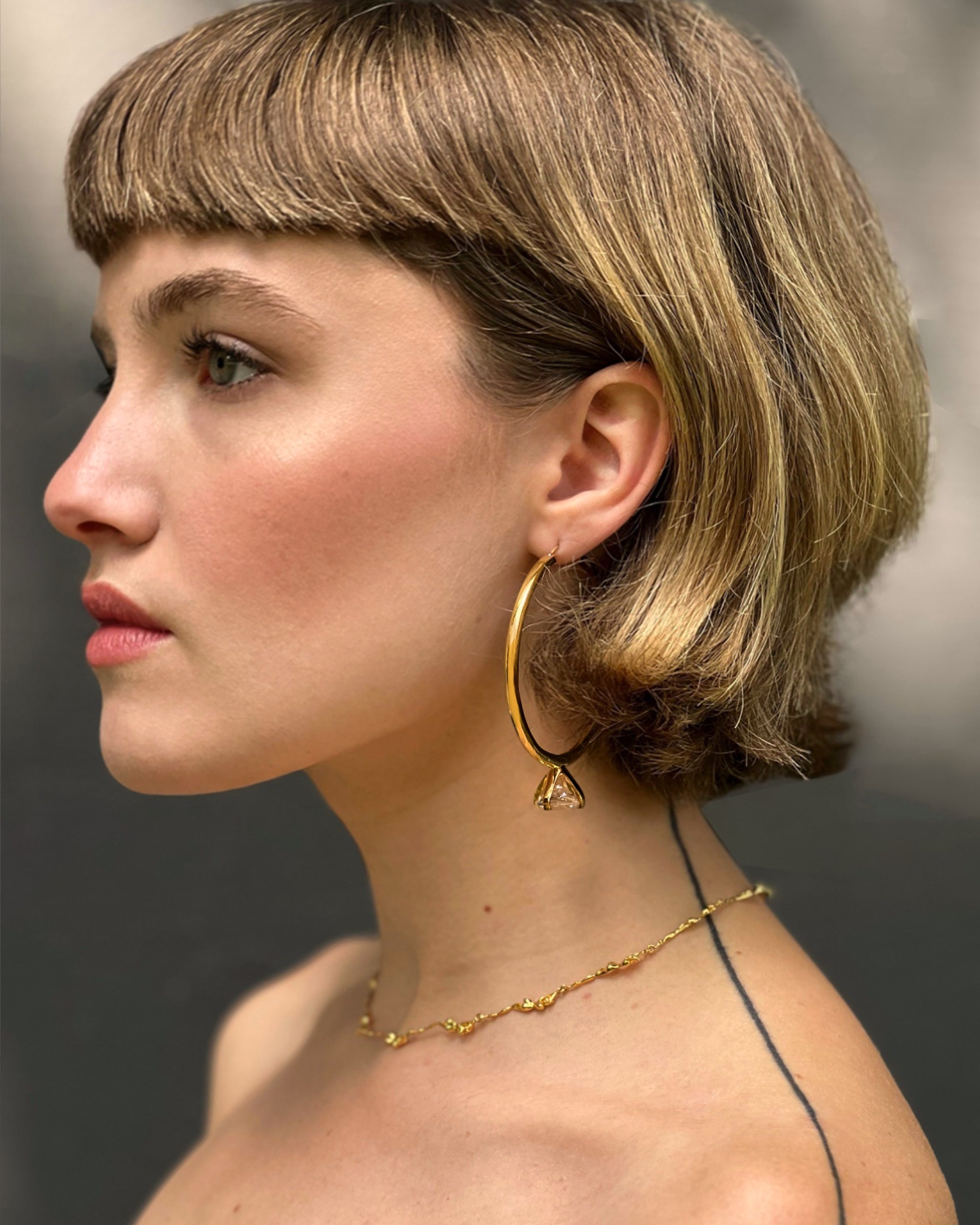 Gold Marry Me Large Hoops gold plated — Minnie Lane Designs