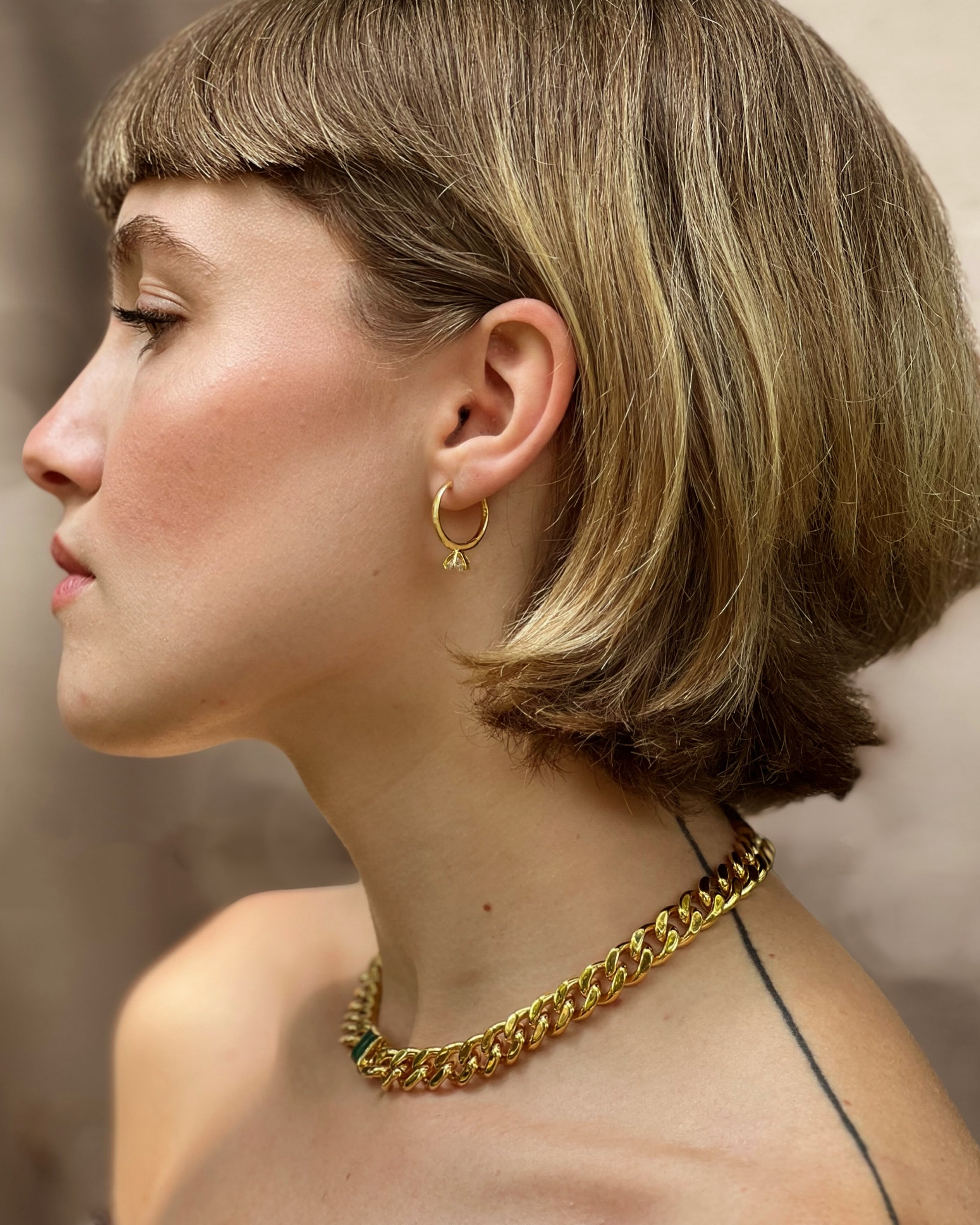 Gold Marry Me Small Hoops gold plated — Minnie Lane Designs