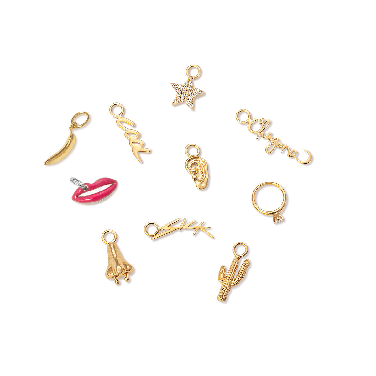 Gold Charm Huggie