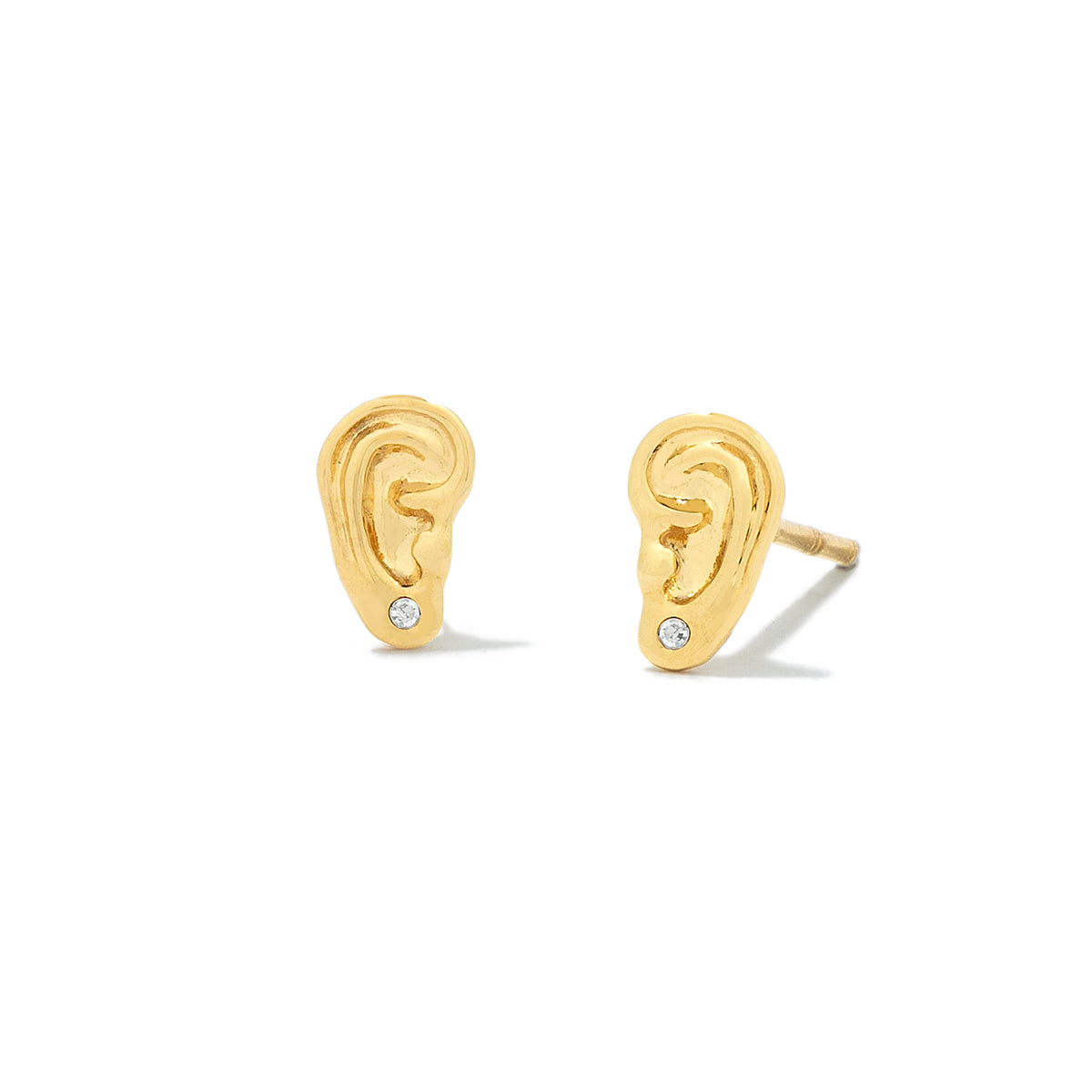 Gold Eavesdrop Ear Studs