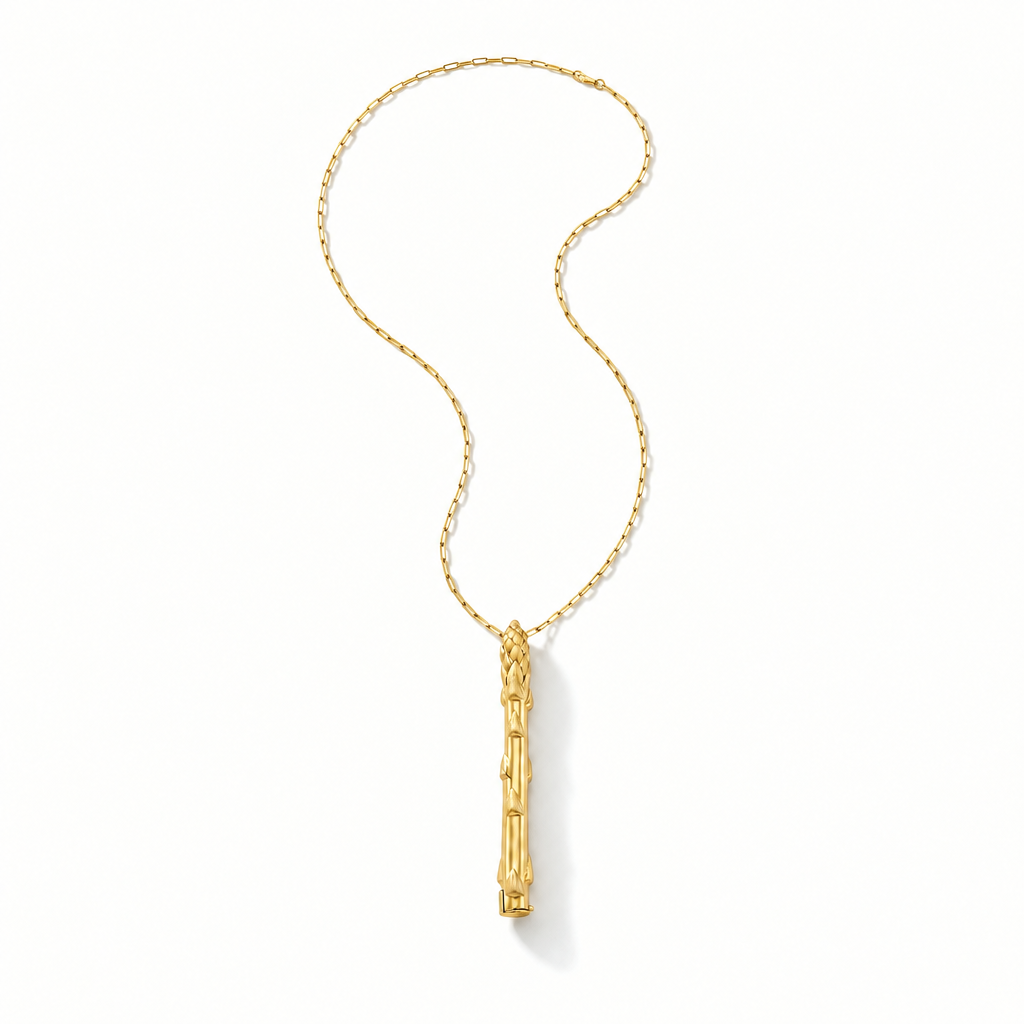 Gold Secret Stash Asparagus Necklace