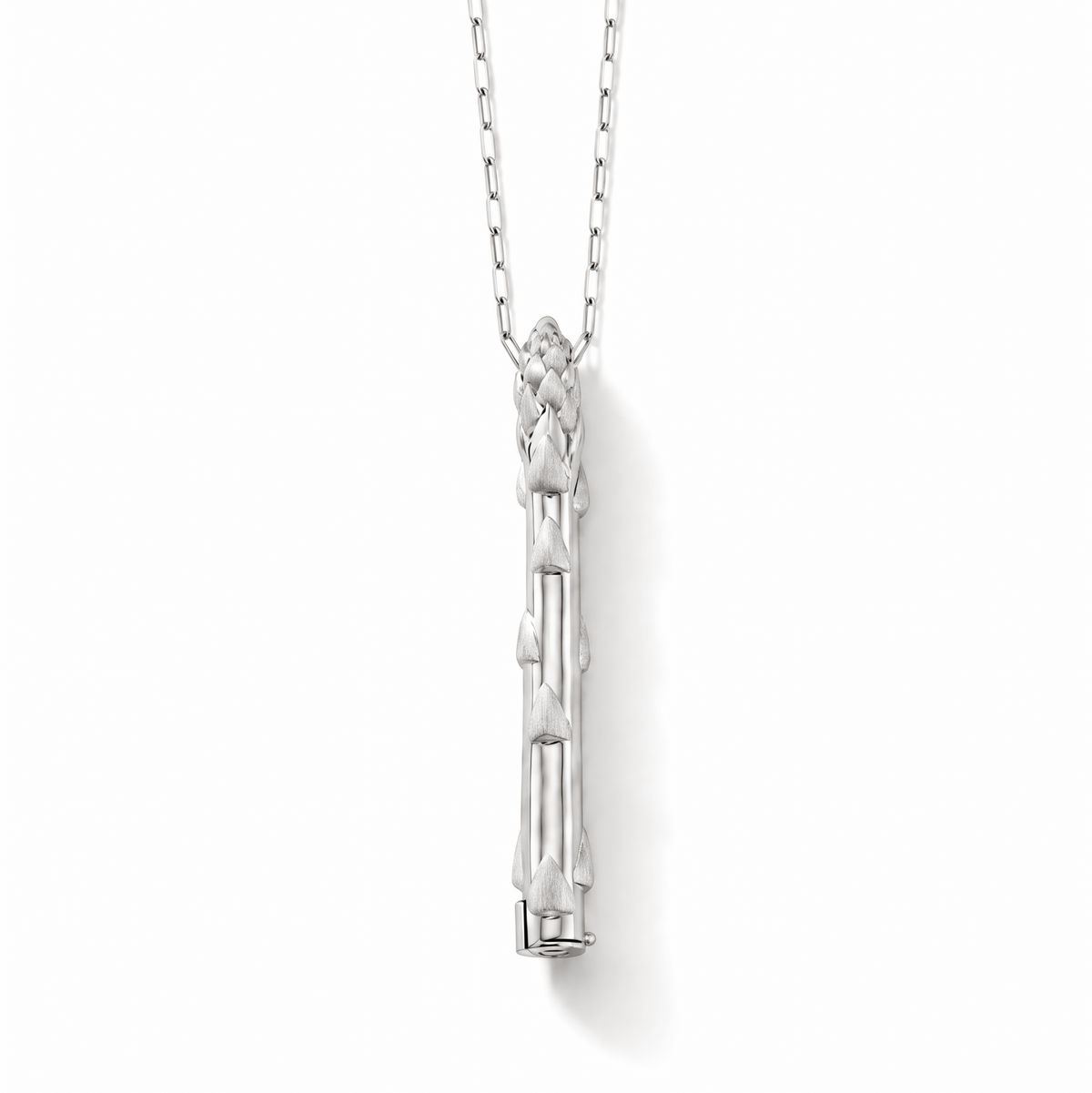 Silver Secret Stash Asparagus Necklace