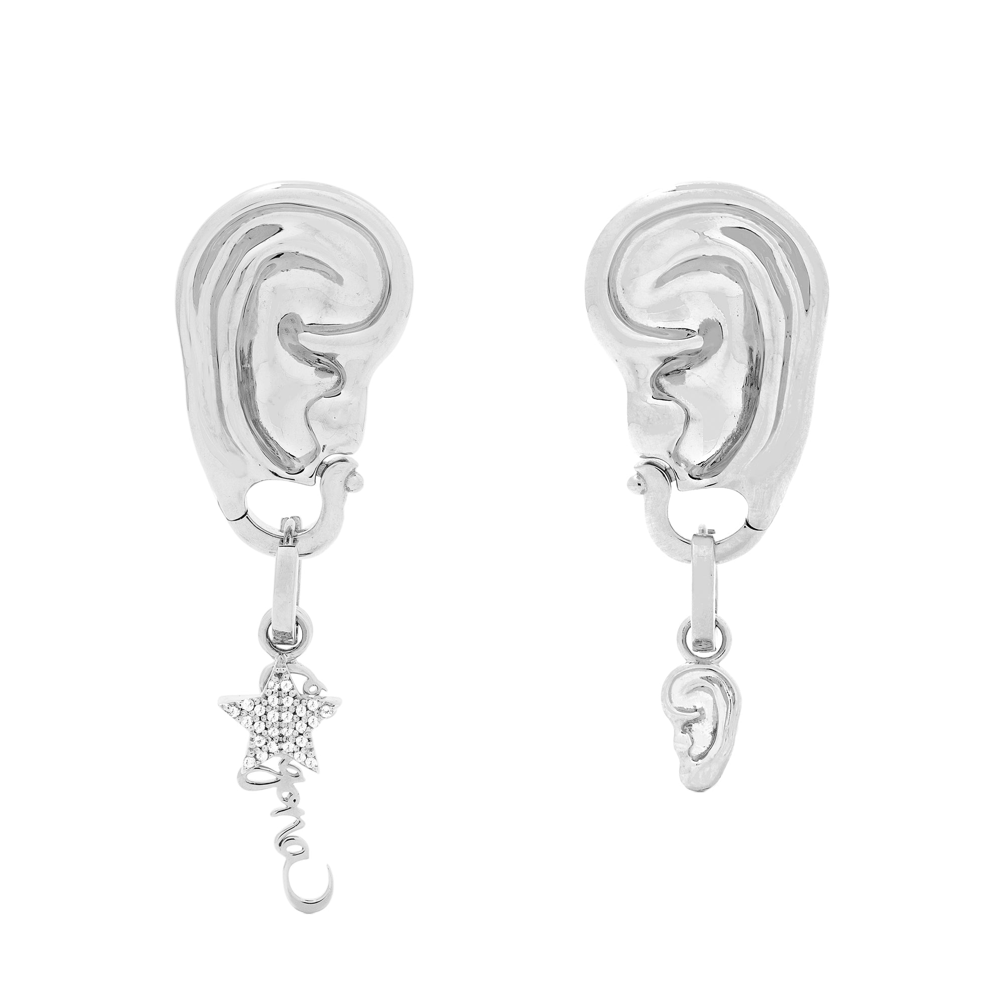 Eavesdrop Silver Clasp Earring