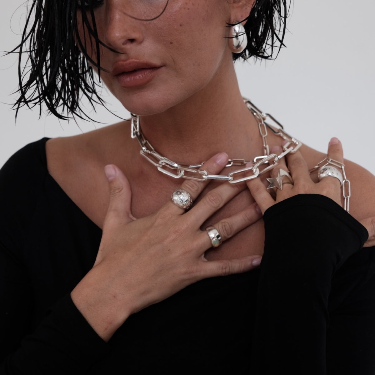 Silver Freya Hoops