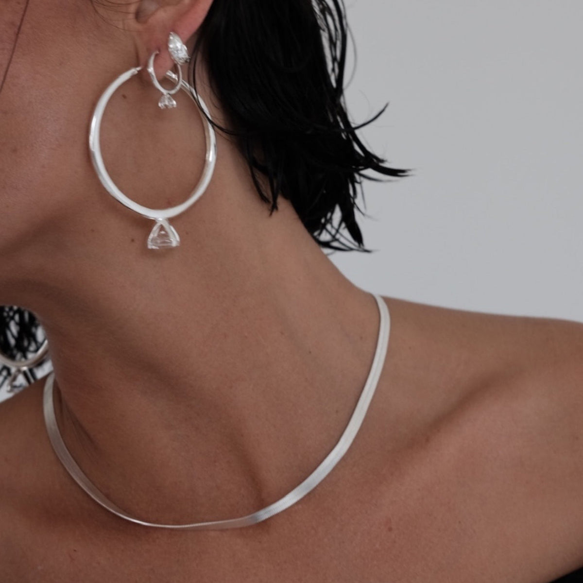 Lana Silver Herringbone