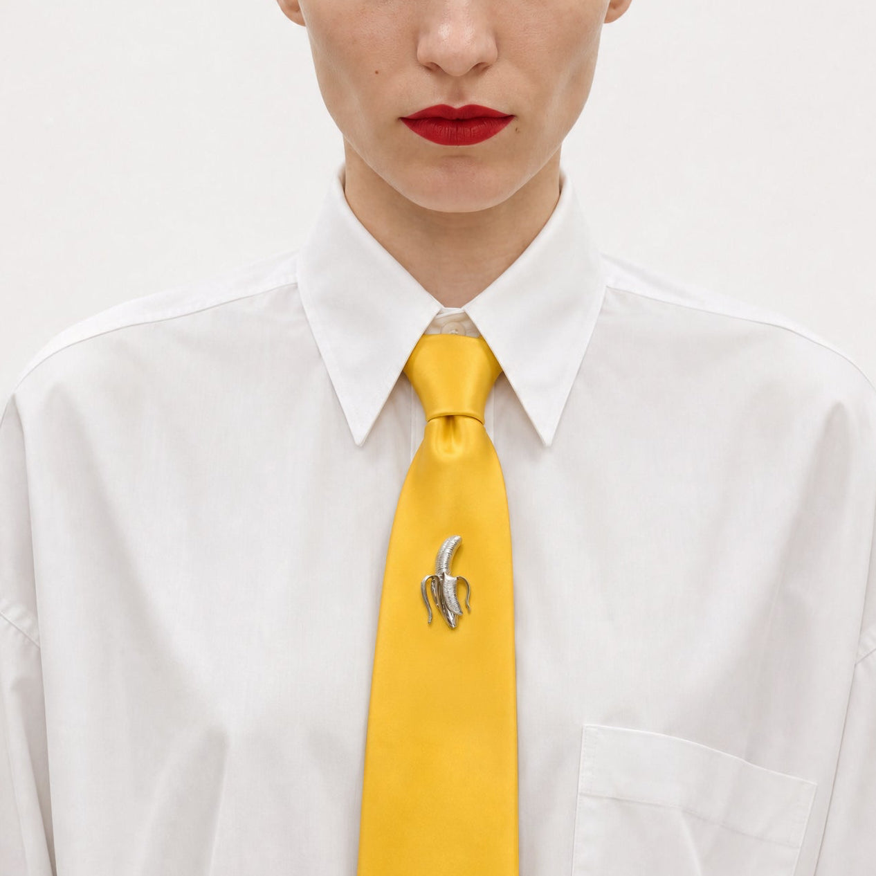 Ape$h!t Peeled Silver Banana Brooch