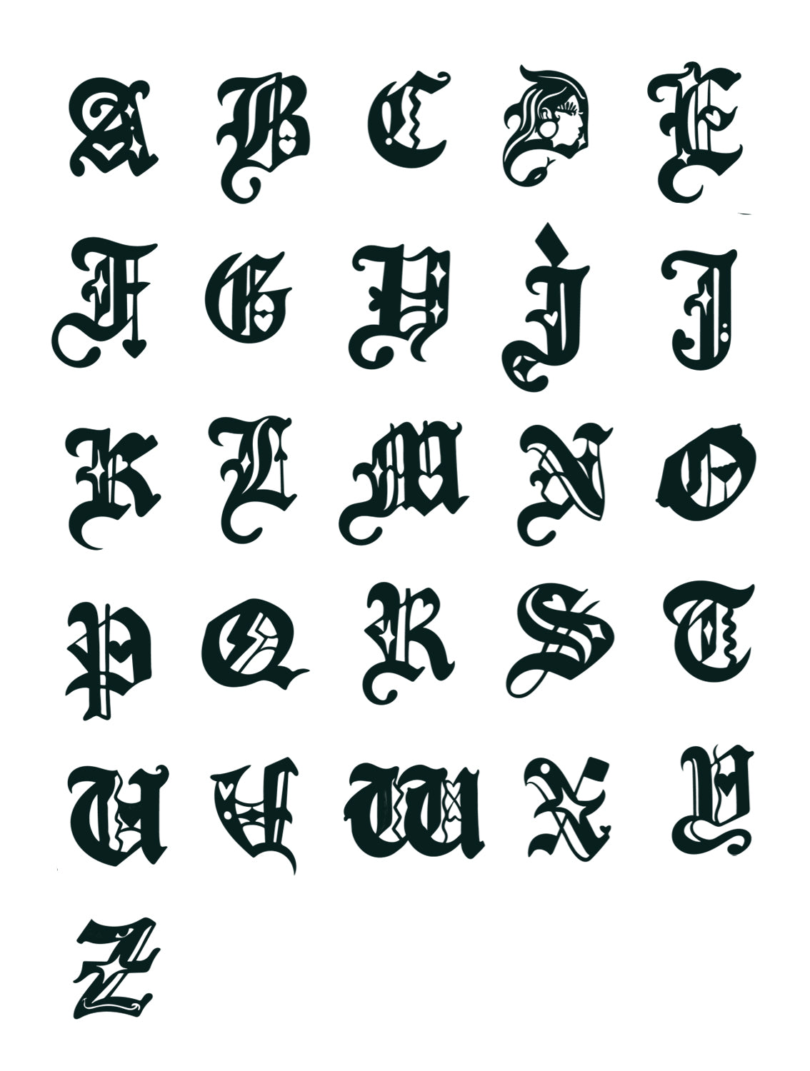 Gothic Letter Necklace