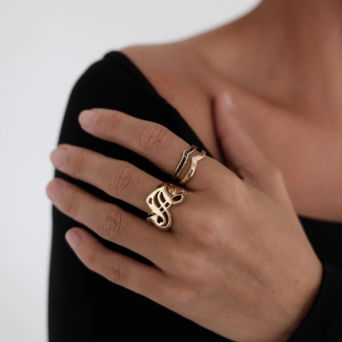 Gothic Letter Ring