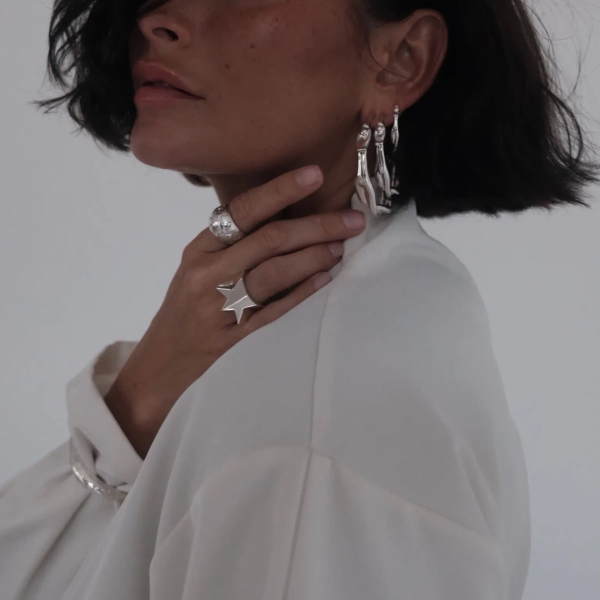 Silver Scarlett Large Hoops
