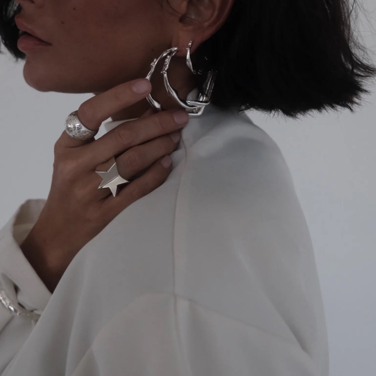 Silver Scarlett Small Hoops