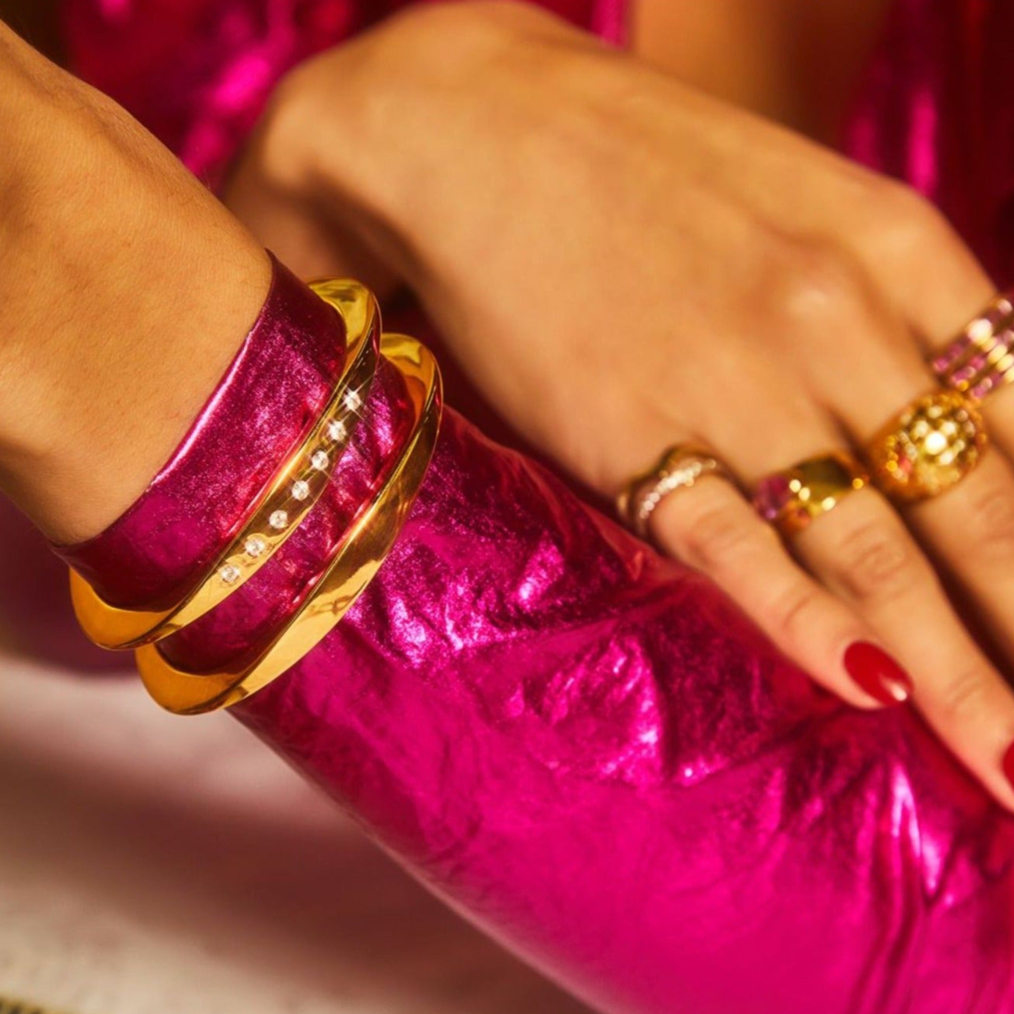 Gold Ellsworth Cuff with White Topaz