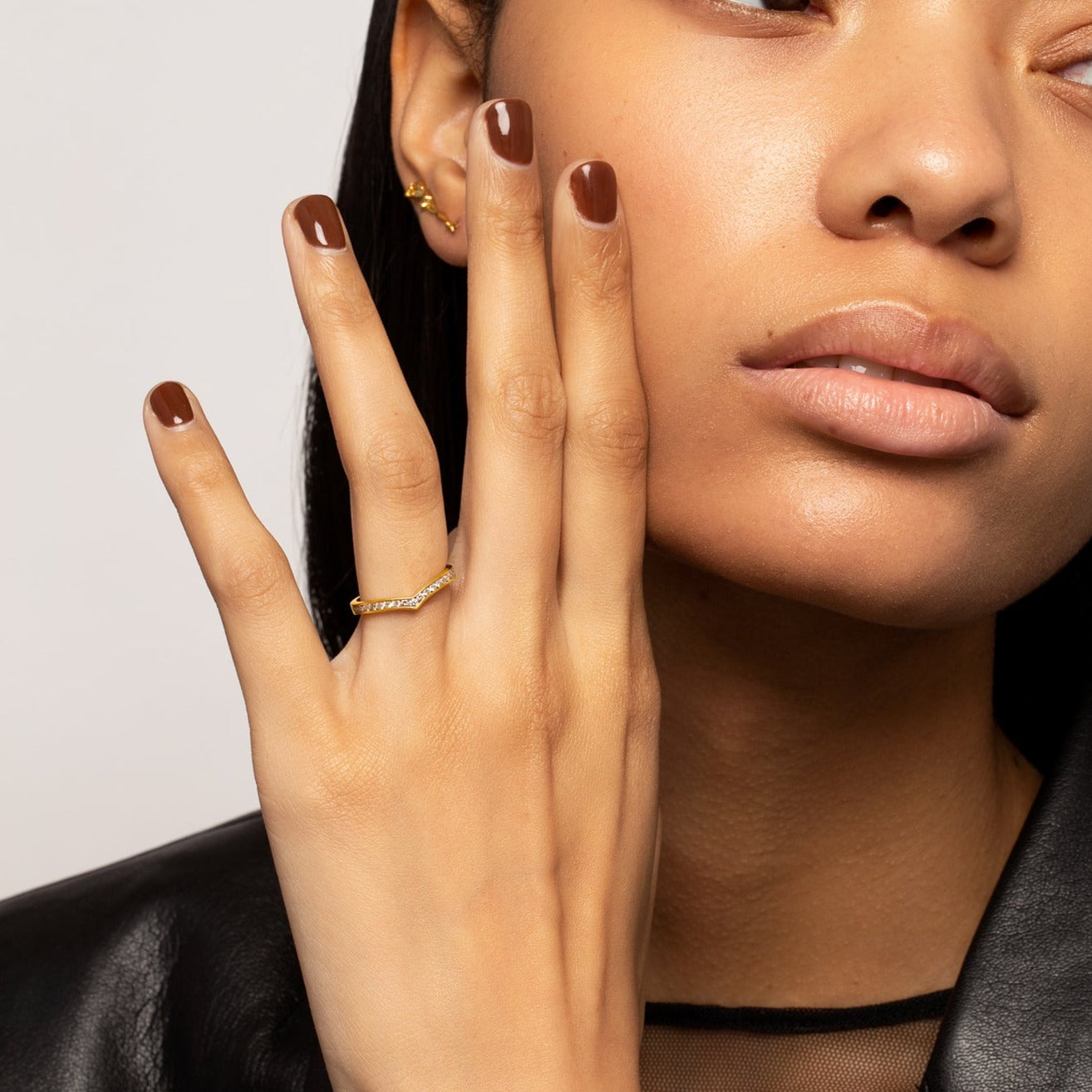 14k Gold Hudson Ring with White Diamonds