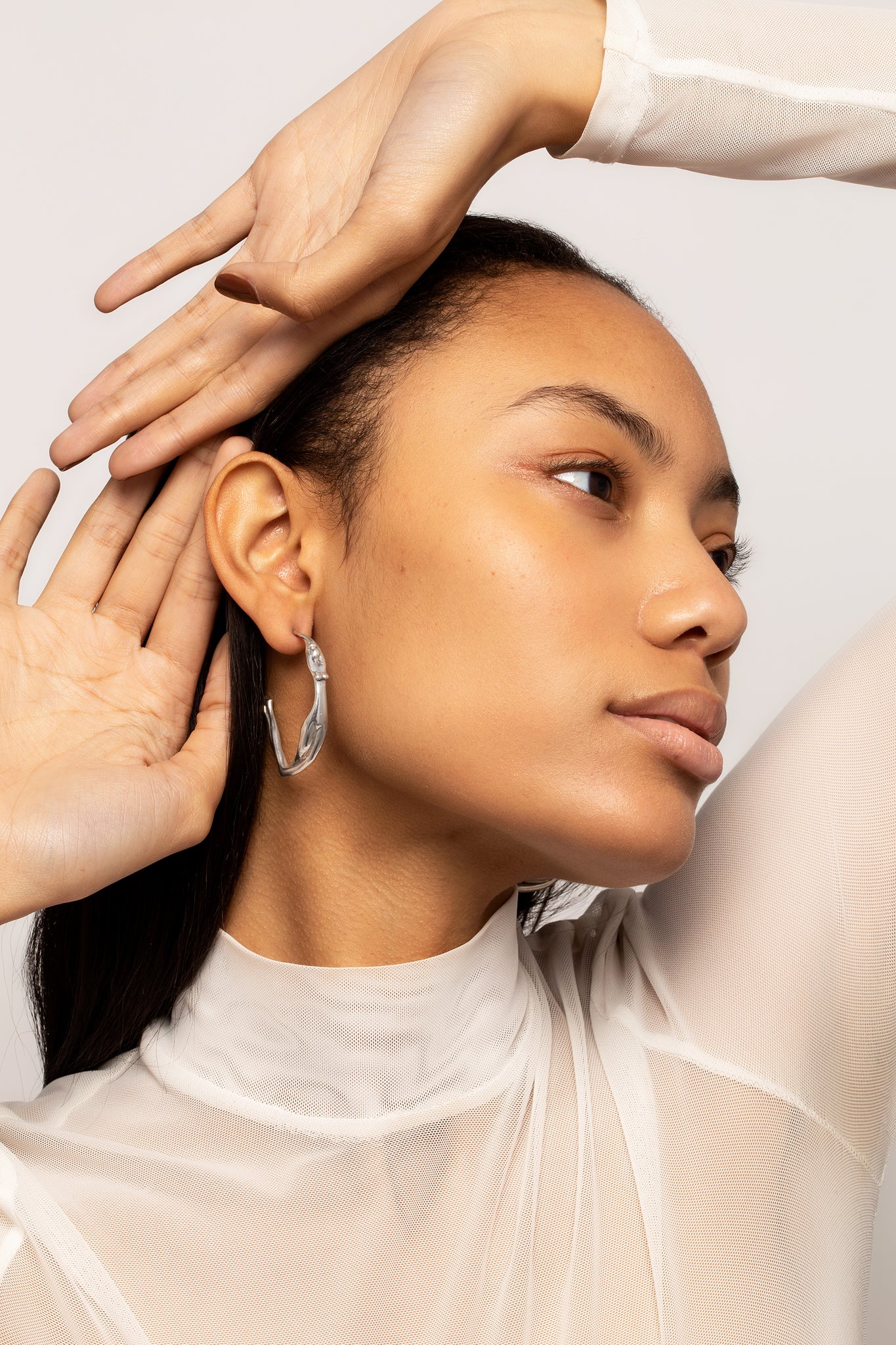 Silver Scarlett Medium Hoops