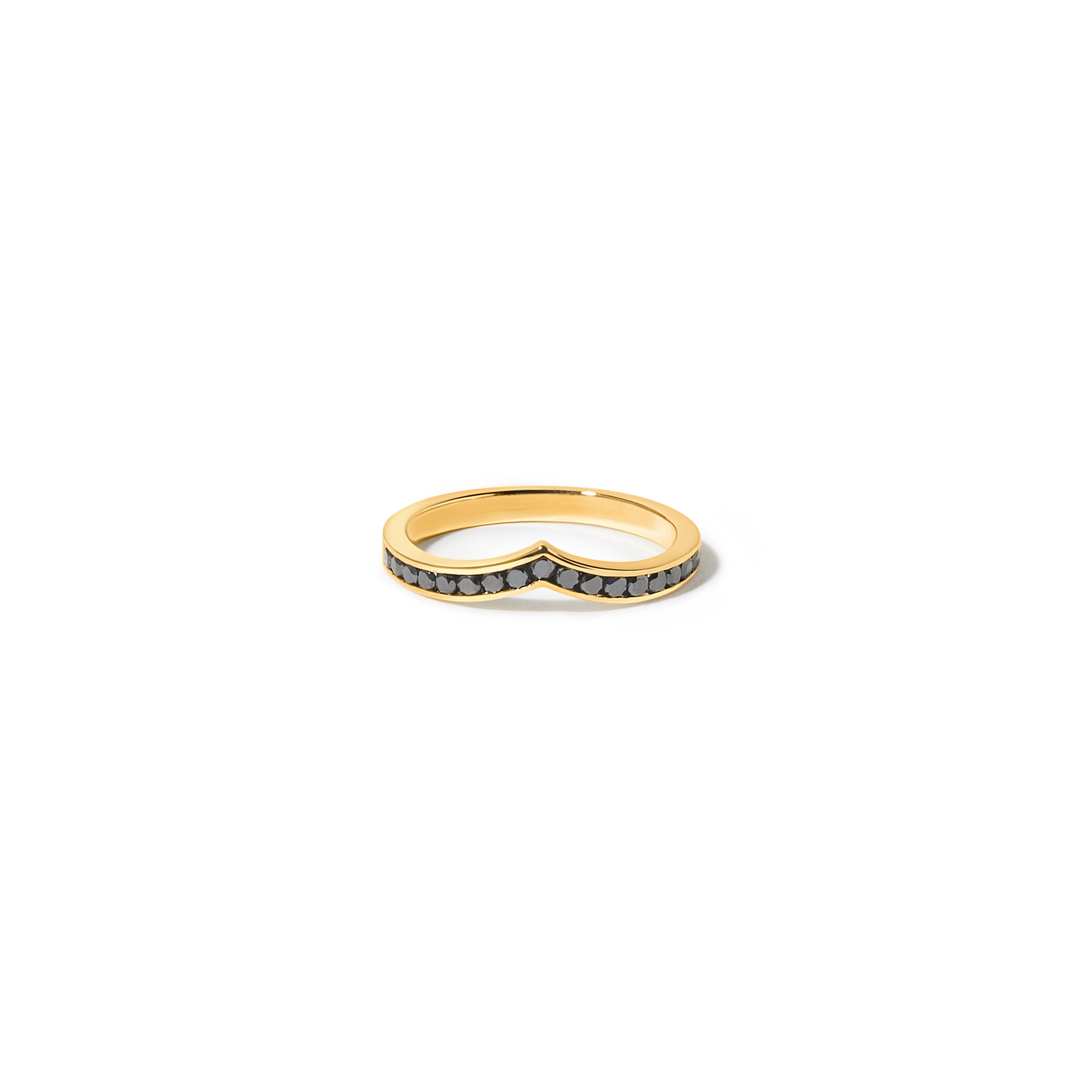 14k Gold Hudson Ring with Black Diamonds