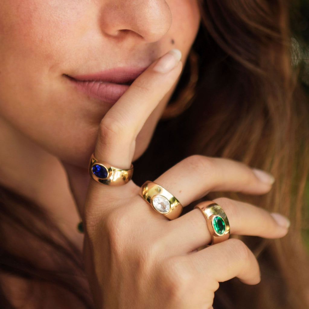 Gold Stone Rings by Minnie Lane